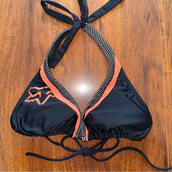 FOX Racing Triangle Halter Bikini Top XL Orange Black Rare Hard to Find - Picture 1 of 4